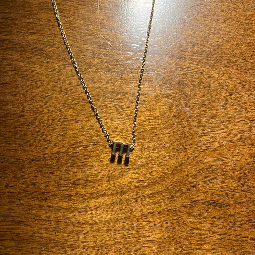 gold m necklace